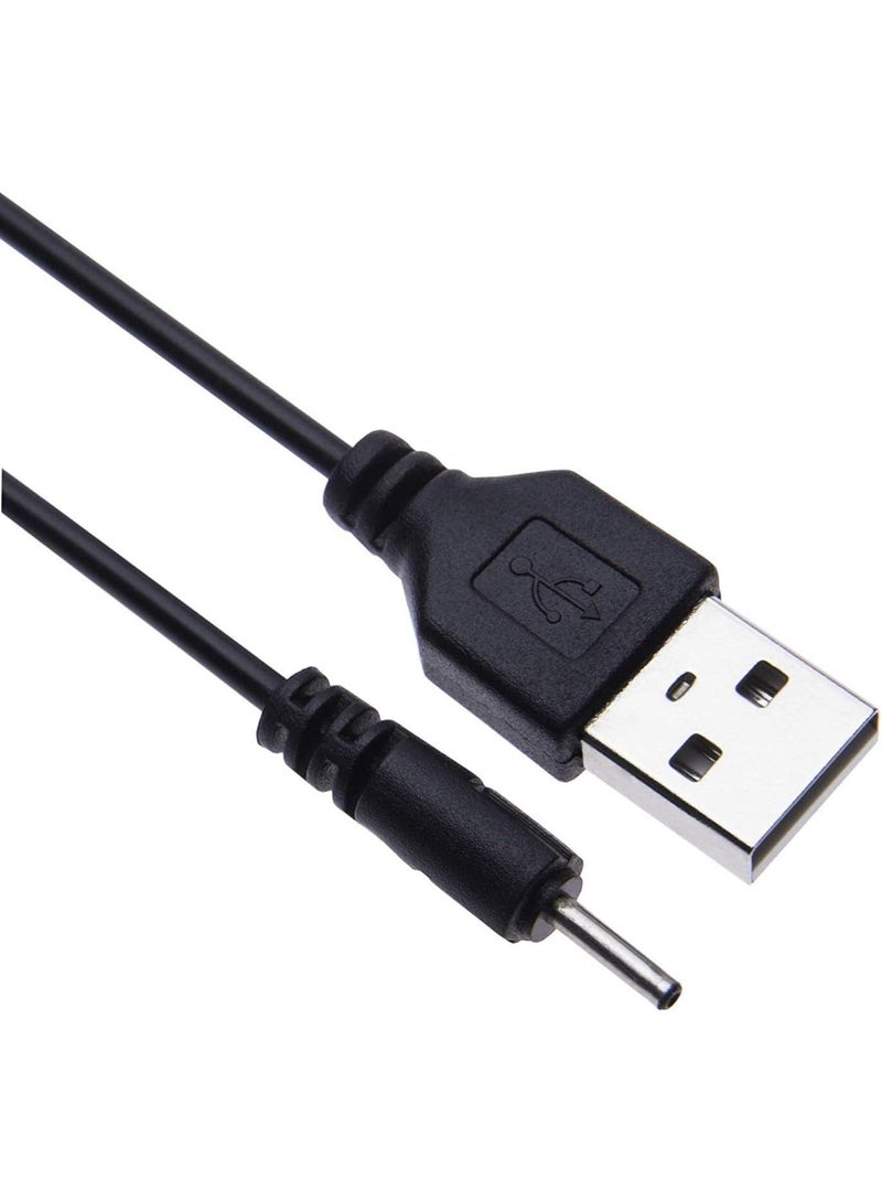 كابل شحن بإبرة صغيرة 2 مم إلى كابل شحن USB لهاتف نوكيا CA-100C - اللون: أسود، كابل شحن 2.0 (مُعَلَّم) بطول - Image 3